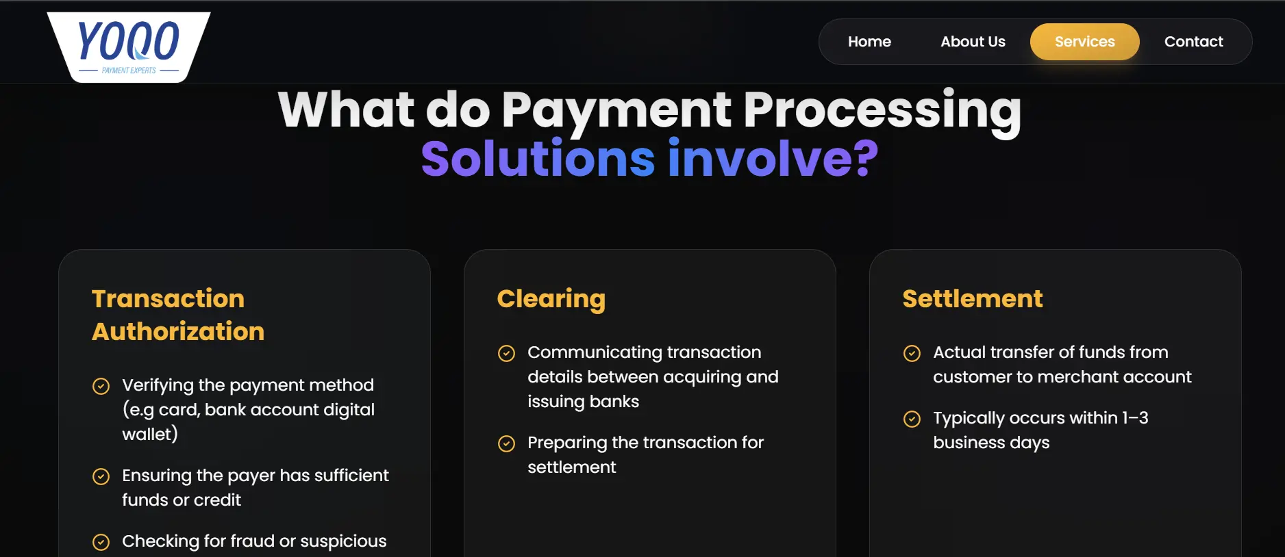 Présentation de la grille des 5 services de paiement B2B de YOQO.