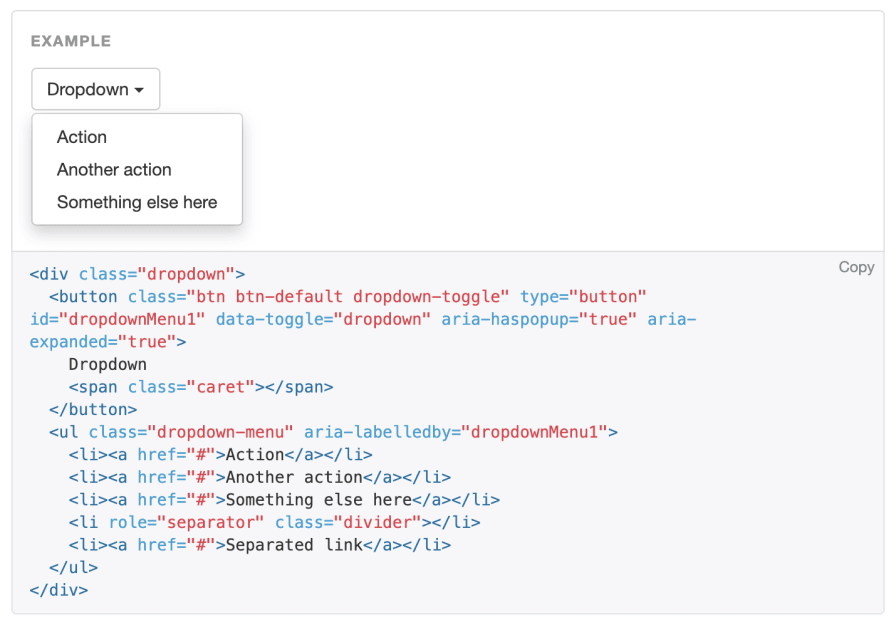 Bootstrap dropdown example