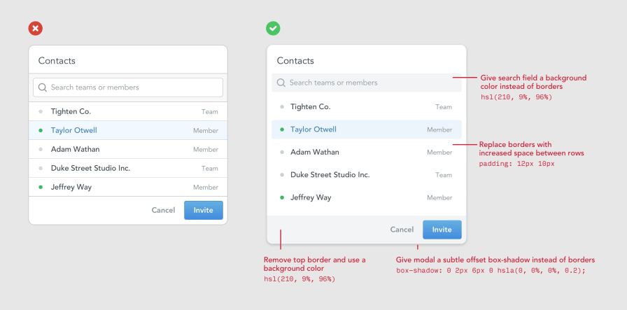 Ejemplo del libro Refactoring UI