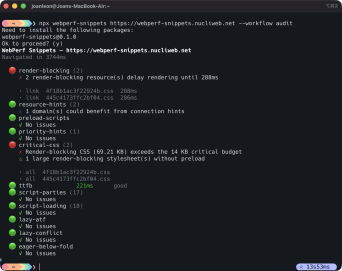 WebPerf Snippets CLI