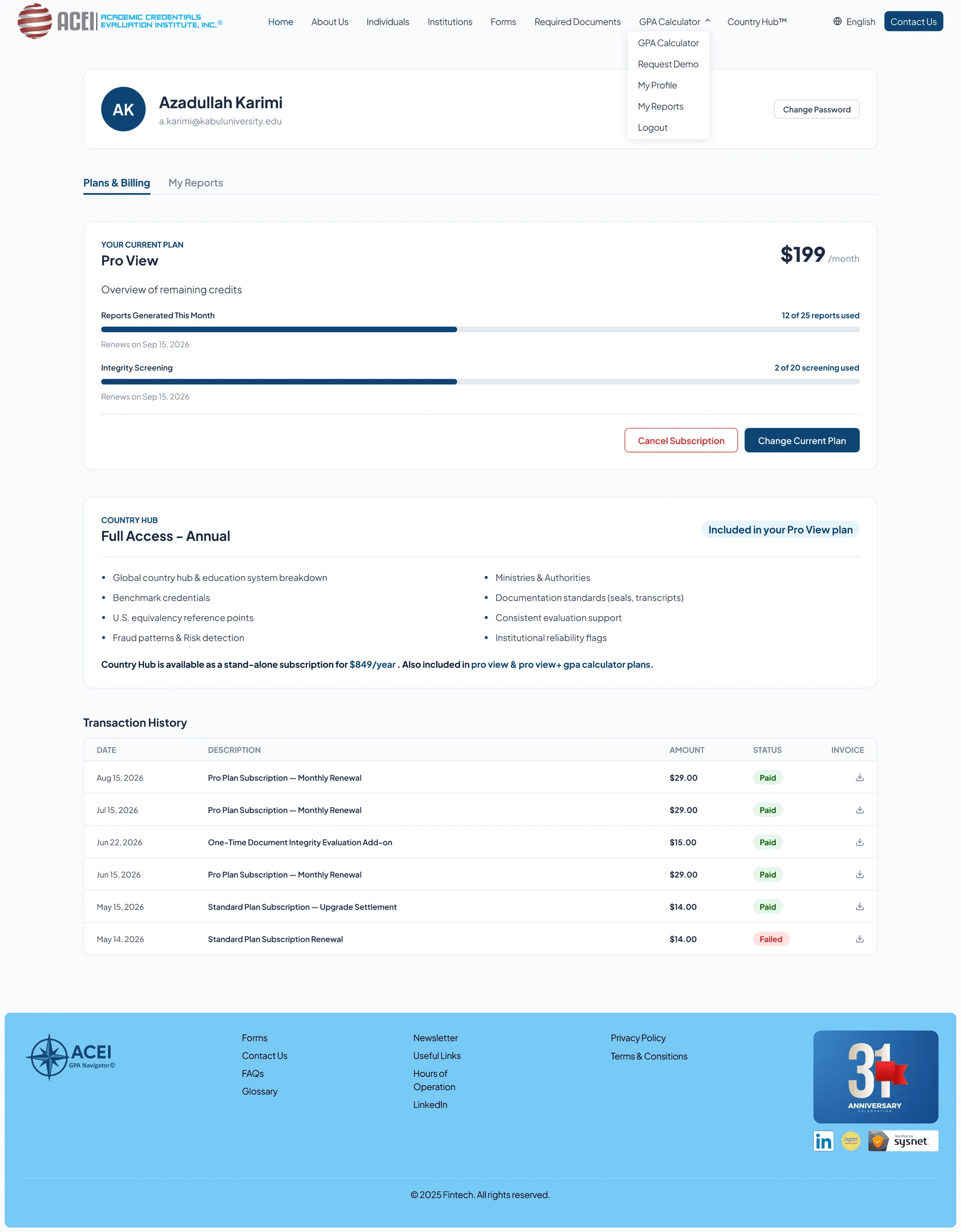 Saved Reports screens