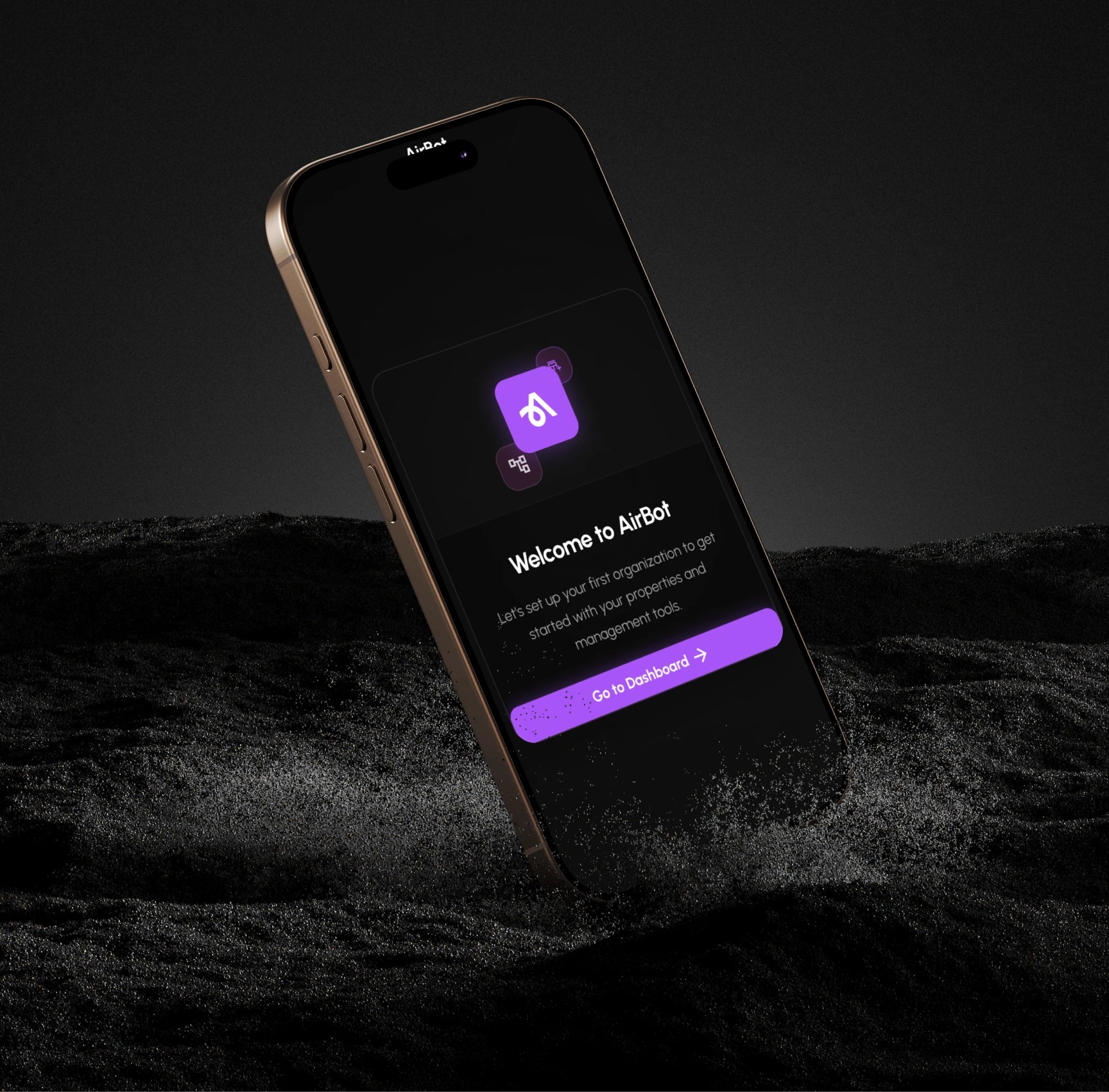 Airbot welcome screen on a phone