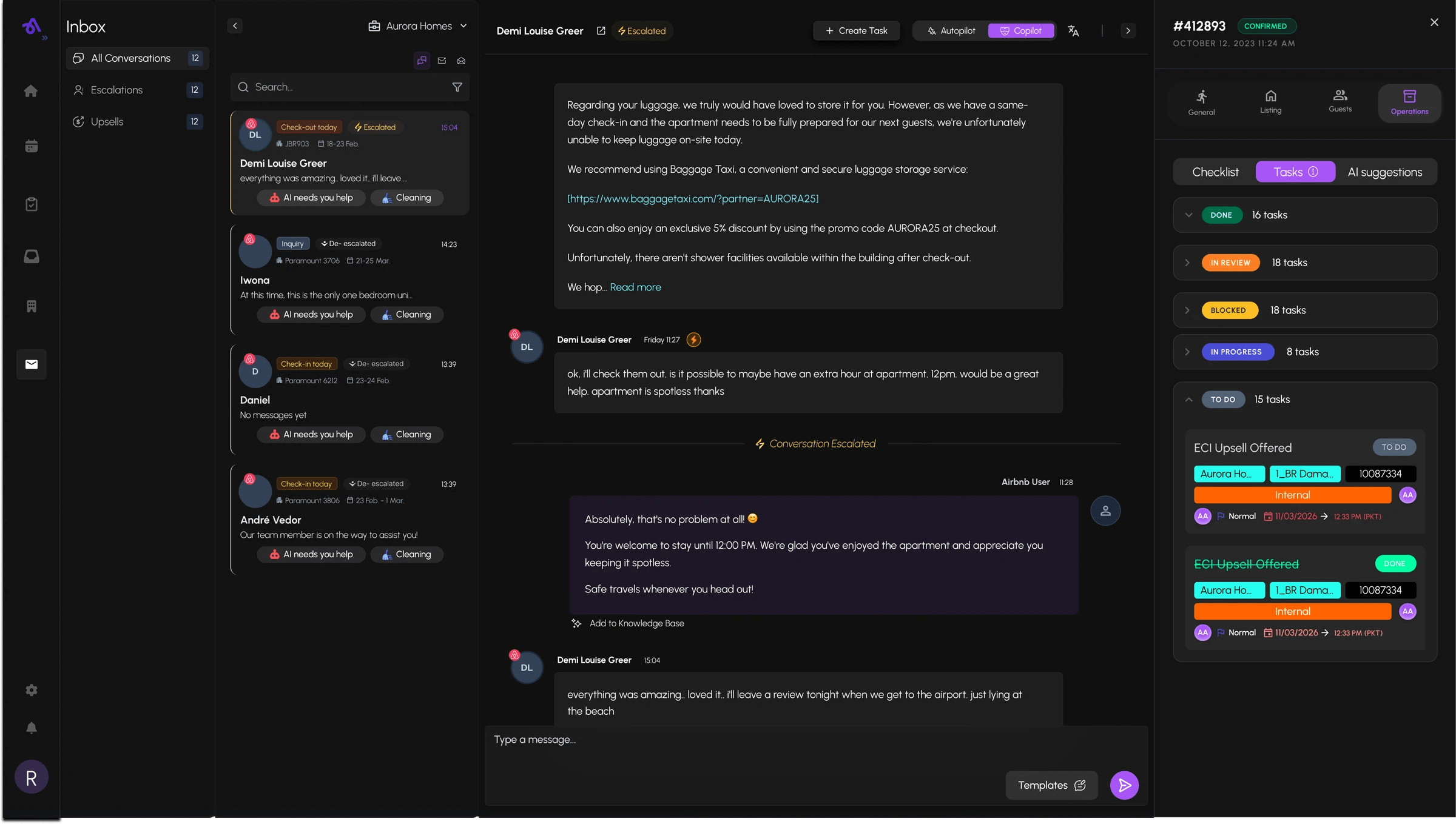 AI-Assisted Inbox screens