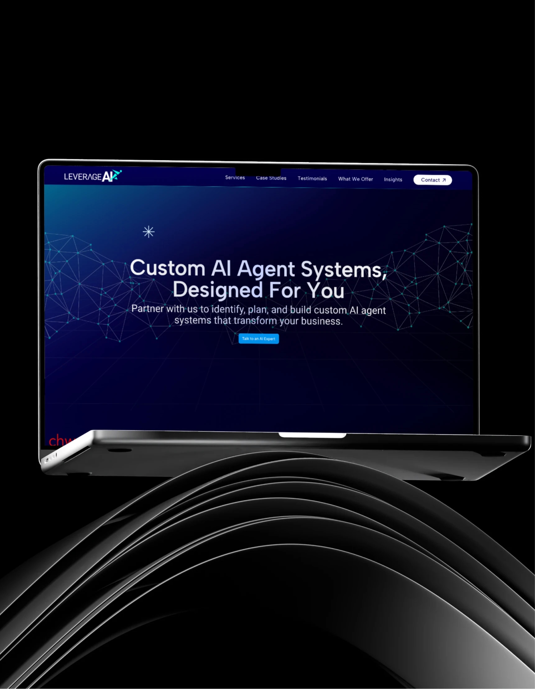 Leverage AI home page on a laptop