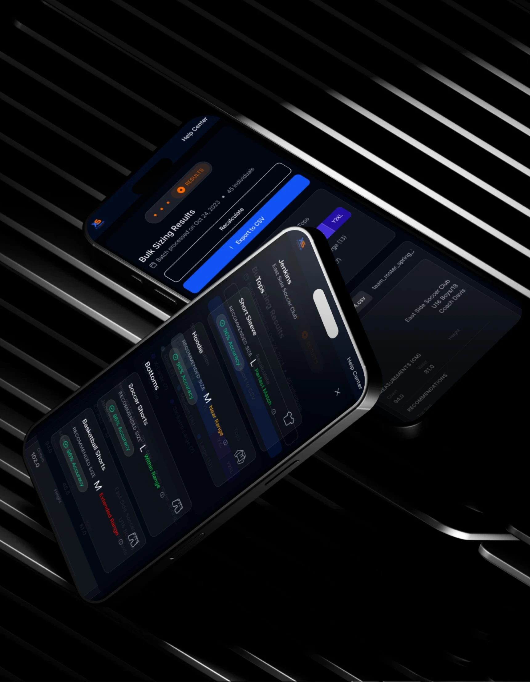 XS Uniform size recommendations on a phone
