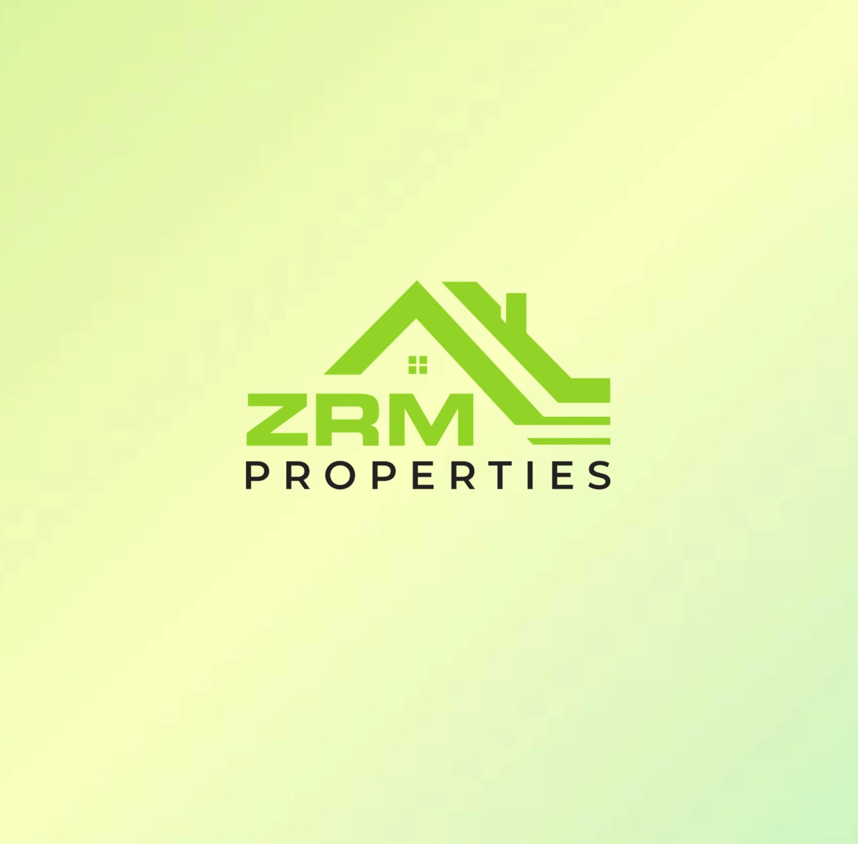 ZRM Properties logo on a soft lime ground
