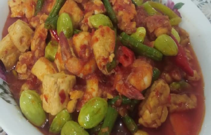 Resep Sambel Udang Petai Kacang Panjang Tahu Tempe Rasanya Maknyus