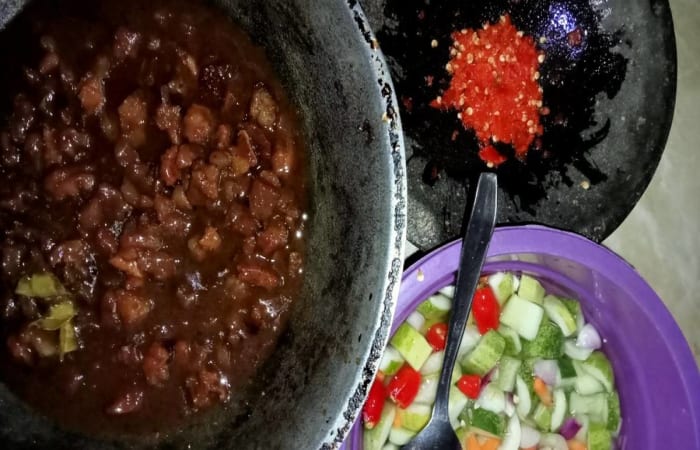 Resep Krecek Daging Kambingsapi Bumbu Sate Dan Acar Favorit Bunda