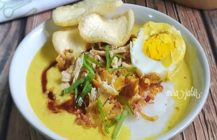 Resep Bubur Ayam Kuah Kuning nasi Sisa Mudah dan Praktis Dihidangkan