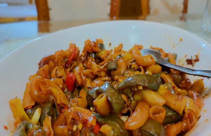 Resep Terong Macaroni Pedas Daun Jeruk Rasanya Maknyus