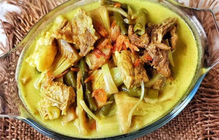 Resep Lodeh Kuning Tewel Kacang Panjang Mudah dan Praktis Dihidangkan