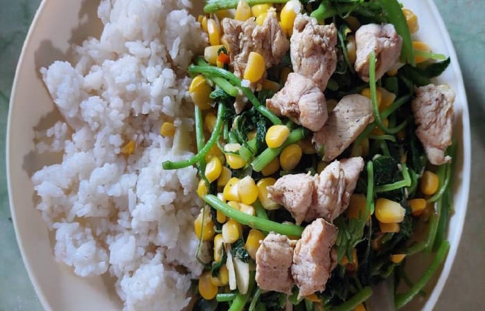 Resep idemenusehat (ayam, Bayam, Jagung, Nasi) Paling Praktis dan Simple