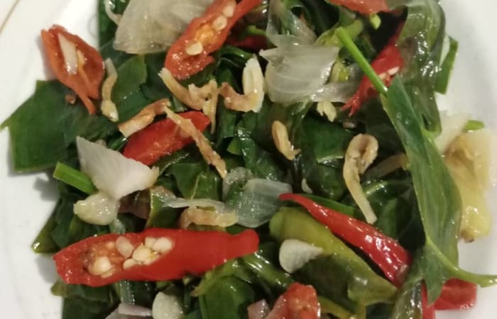 Resep 694) Krebek Teri Daun Melinjo (khas Betawi) Mudah dan Praktis Dihidangkan