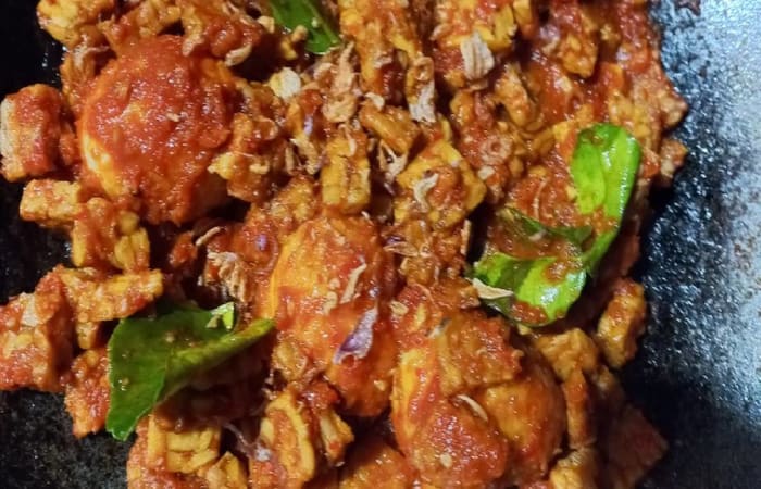 Resep Tempe+telur Balado Dengan Bahan Sederhana