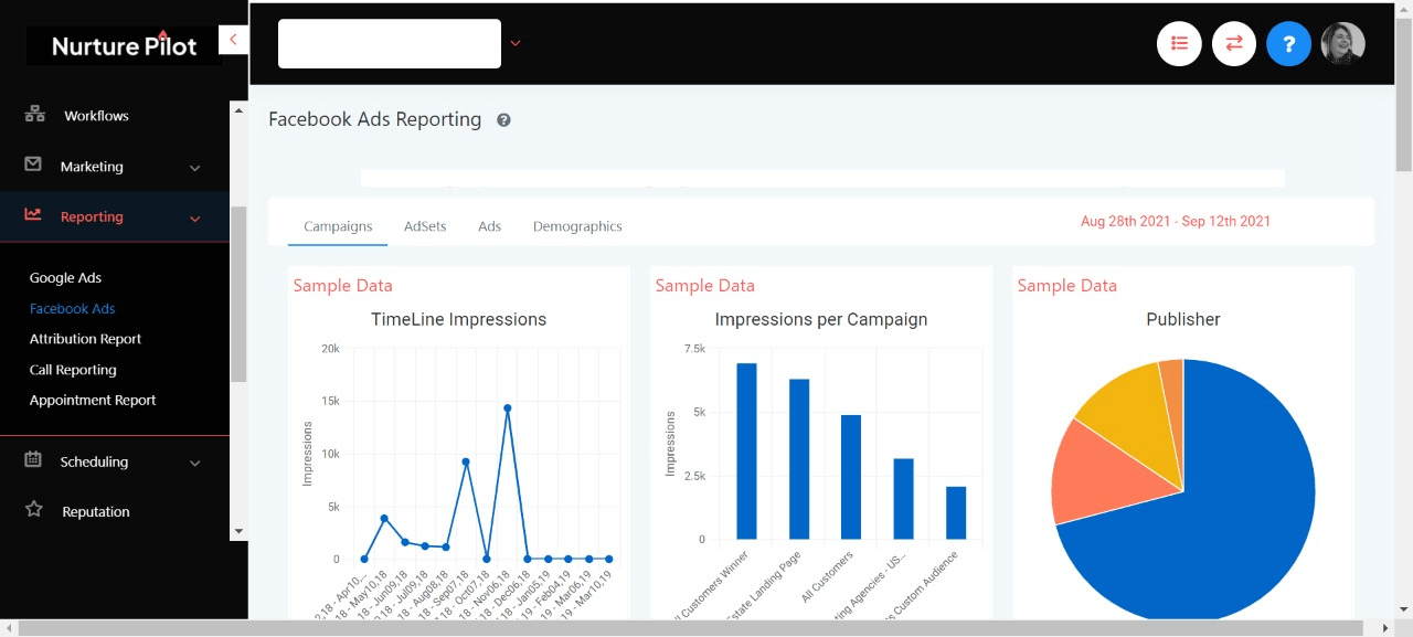 Advanced Data Analytics and reporting dashboard. Advertising data from Google or Facebook its all here.