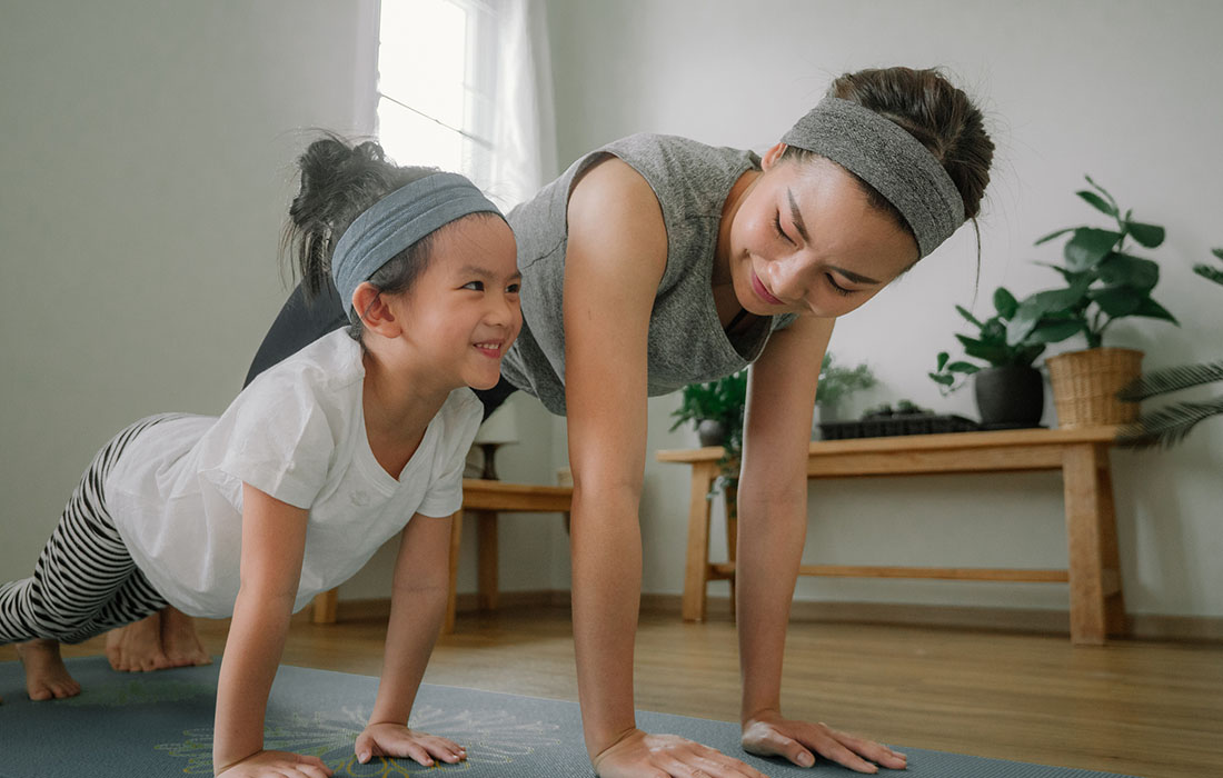 mum and baby doing yoga