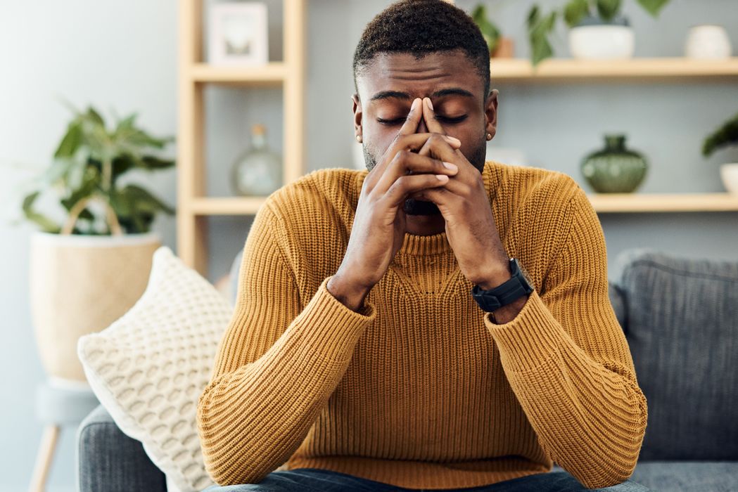 man stressed
