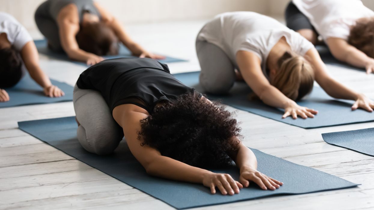 yoga class stretch