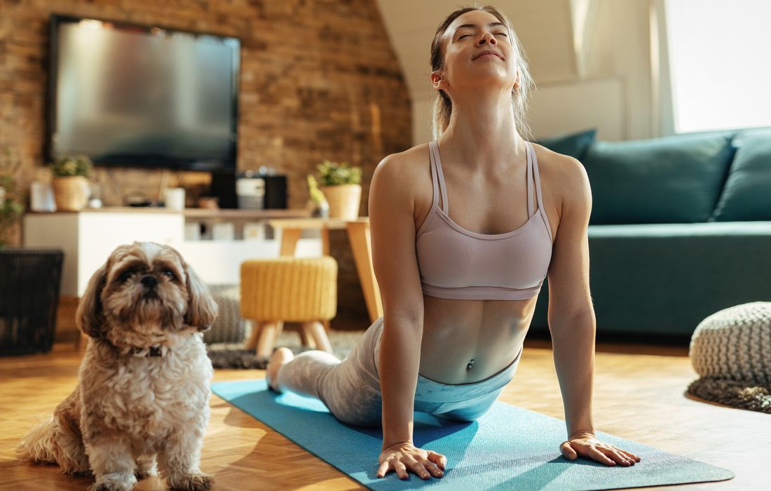 yoga with dog