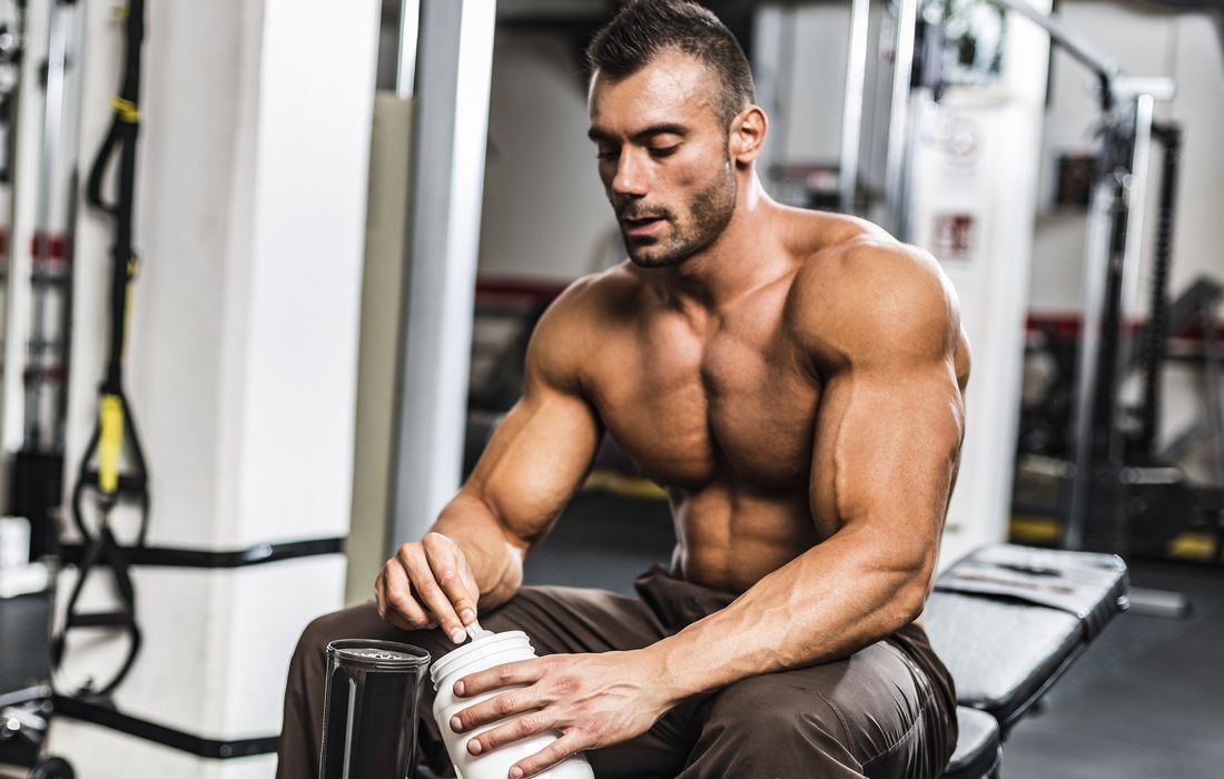 man taking creatine