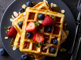 Waffles with berries on a plate