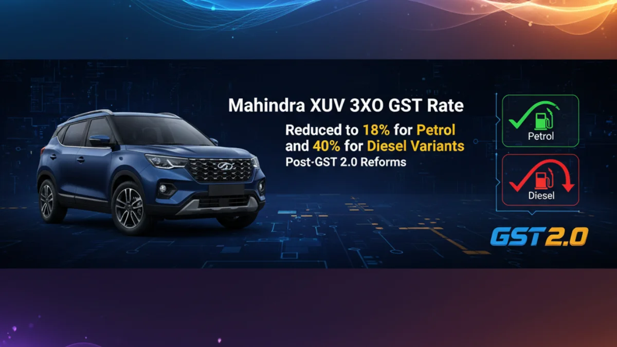 Mahindra XUV 3XO GST Rate: Reduced to 18% for Petrol and 40% for Diesel Variants Post-GST 2.0 Reforms