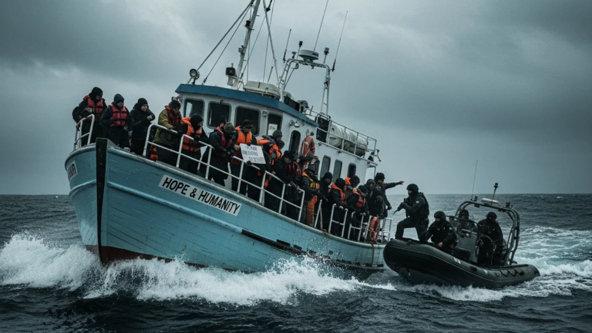  Greta Thunberg on Deck as Israeli Military Boards Gaza-Bound Aid Boats