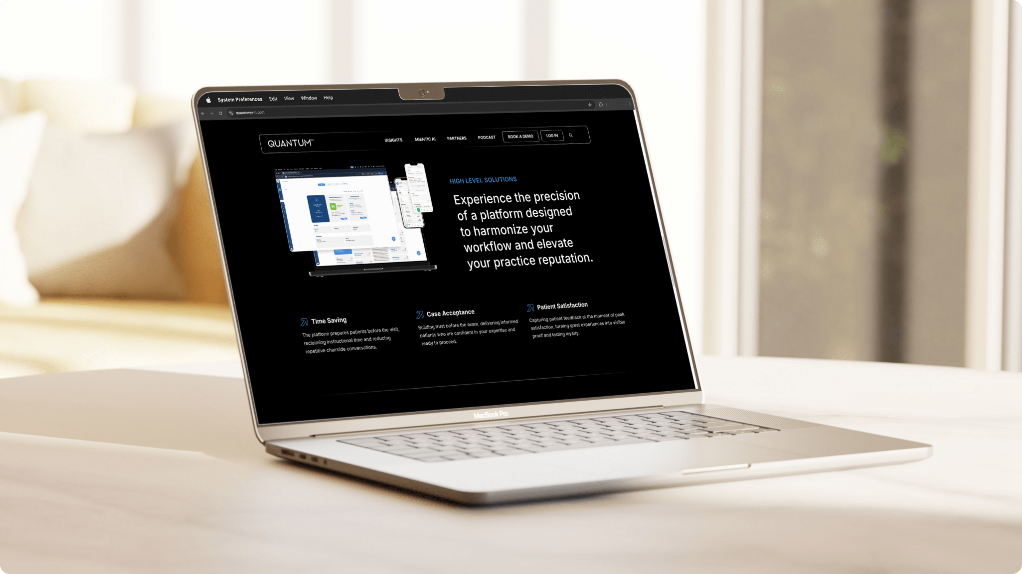 Quantum website desktop