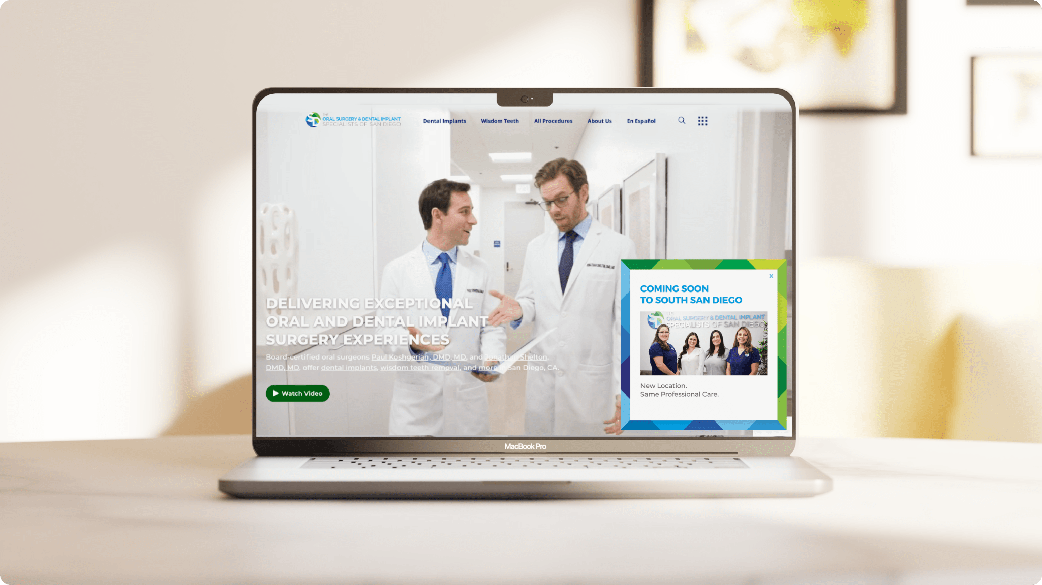 San diego oral surgery website desktop