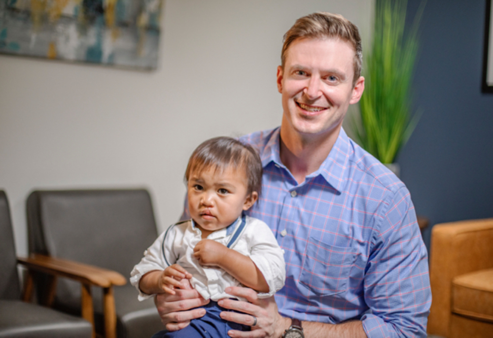 Dr. Galea with a craniofacial patient