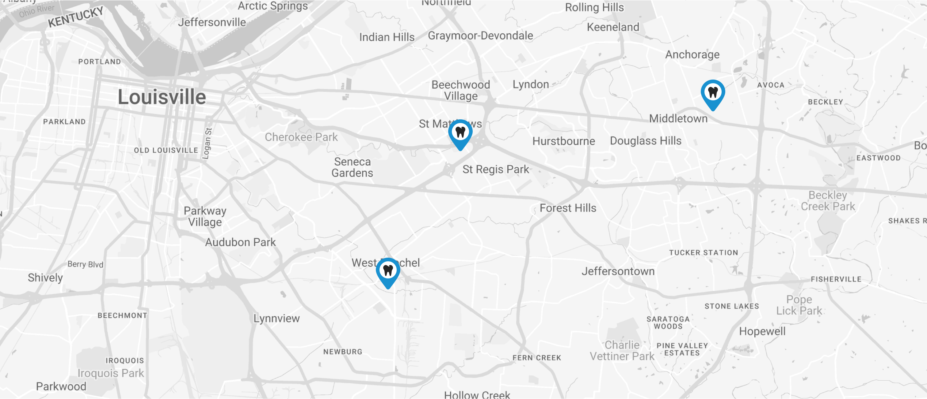 Contact page splash with markers