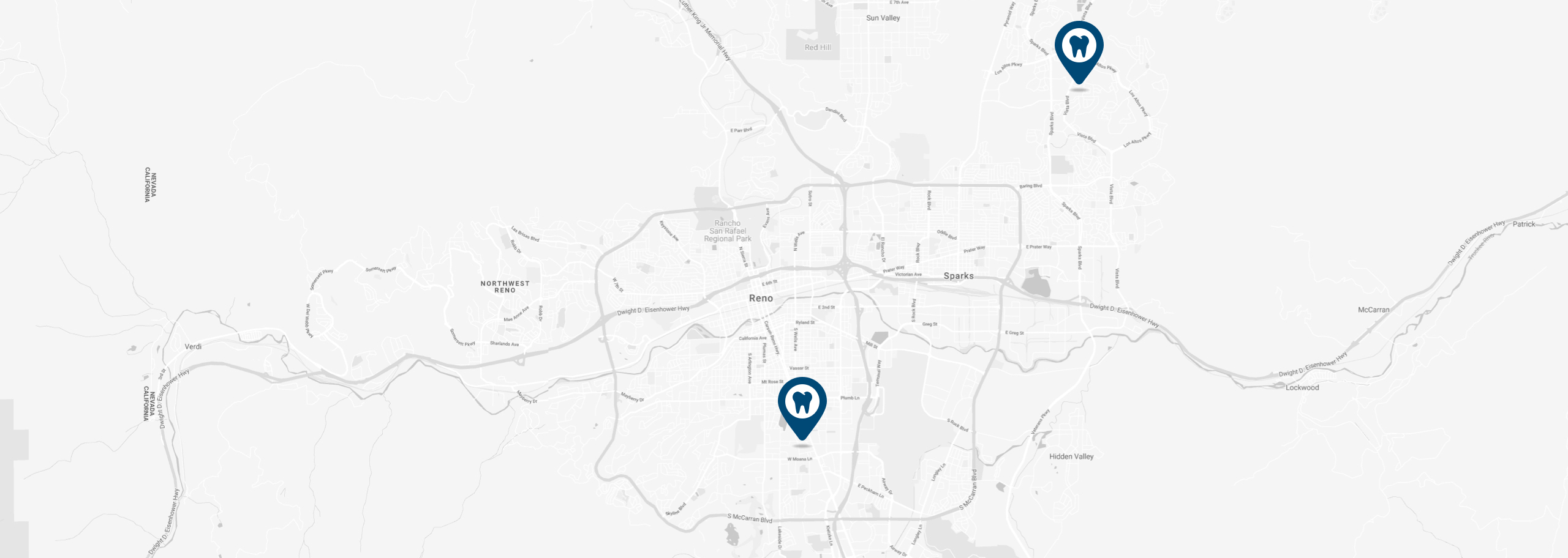 Map of Reno and Sparks Nevada