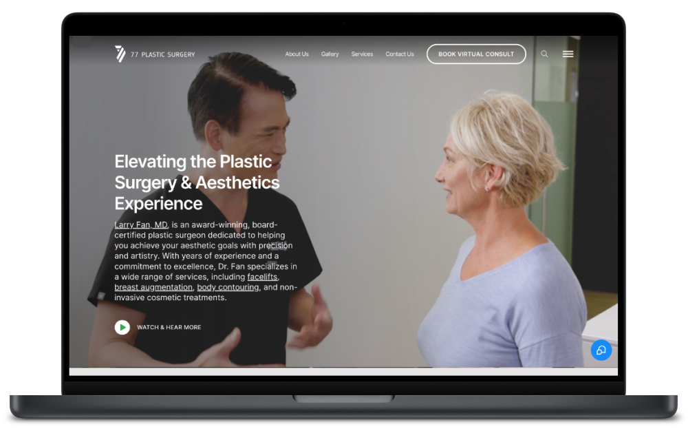 Nuvolum plastic surgery custom website