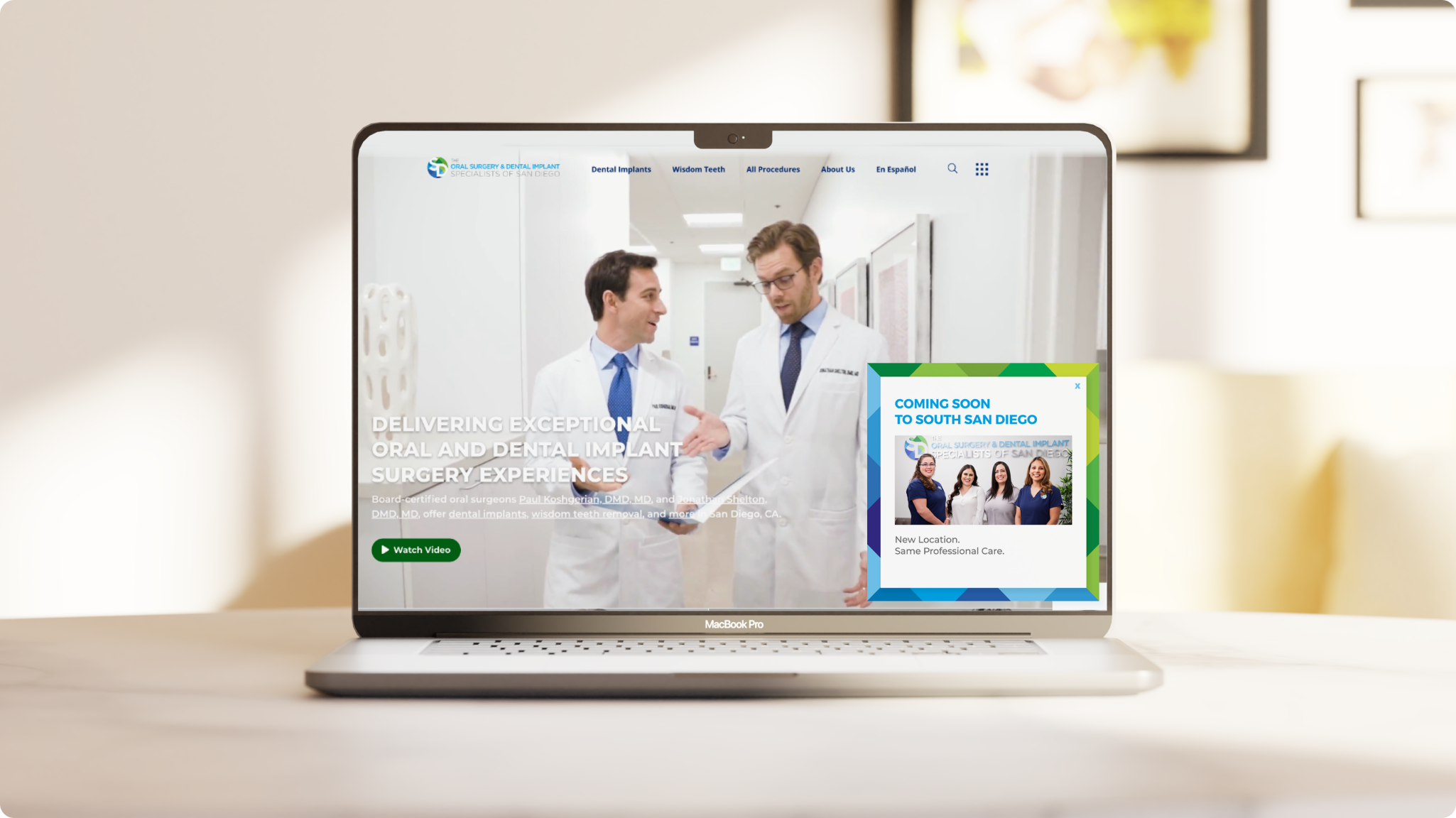 San diego oral surgery website desktop