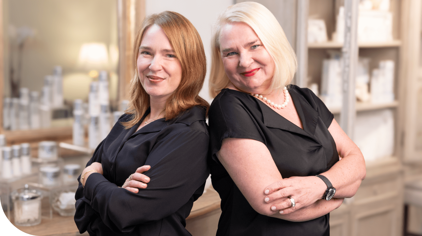 Image of Eva Claiborne with dermatologist