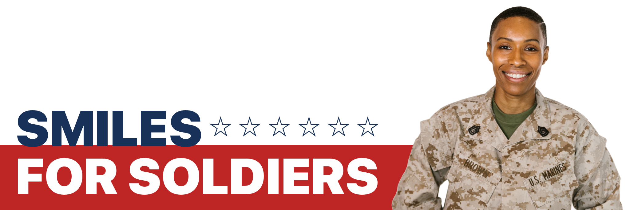 smiles for soldiers banner