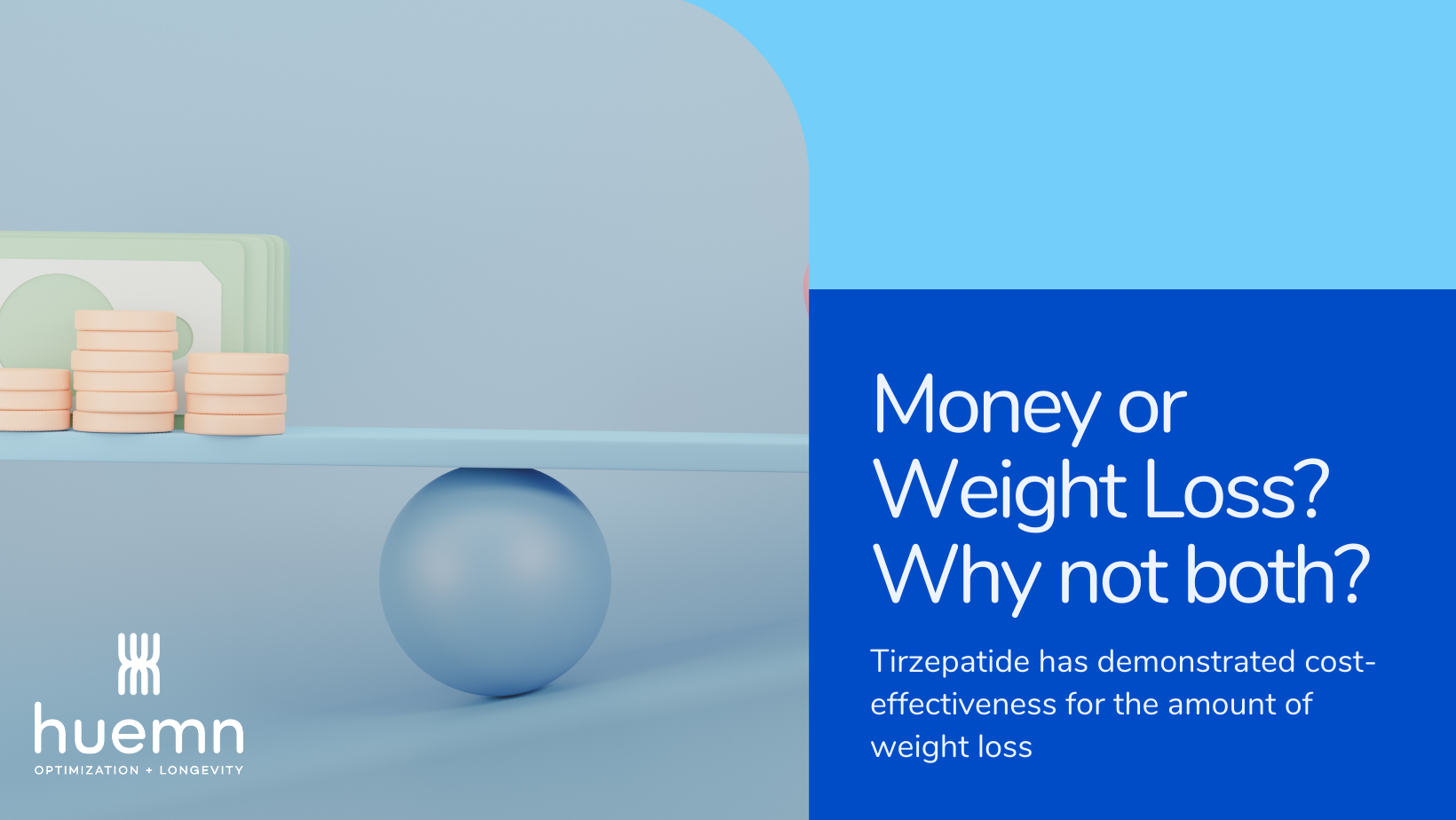 Image of Huemn's weight loss program featuring Tirzepatide, highlighting its benefits for personal health transformation.