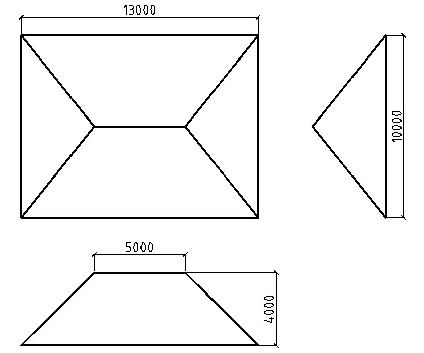 Чертеж крыши