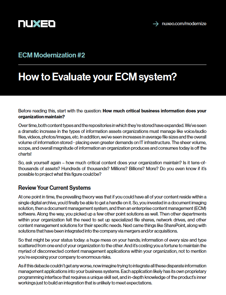 How To Evaluate Your Enterprise Content Management System Nuxeo