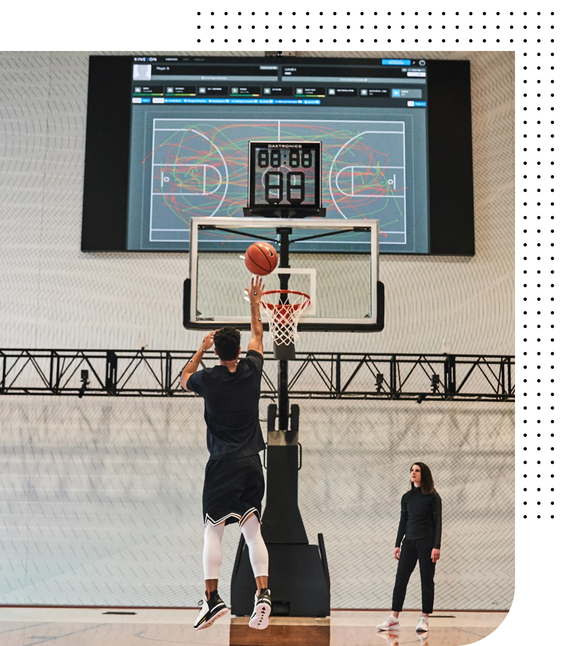 athlete shooting a basketball