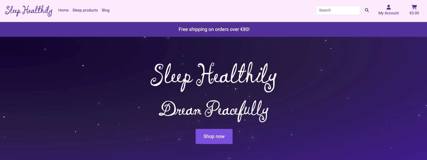 Screenshot of the Sleep Healthily project