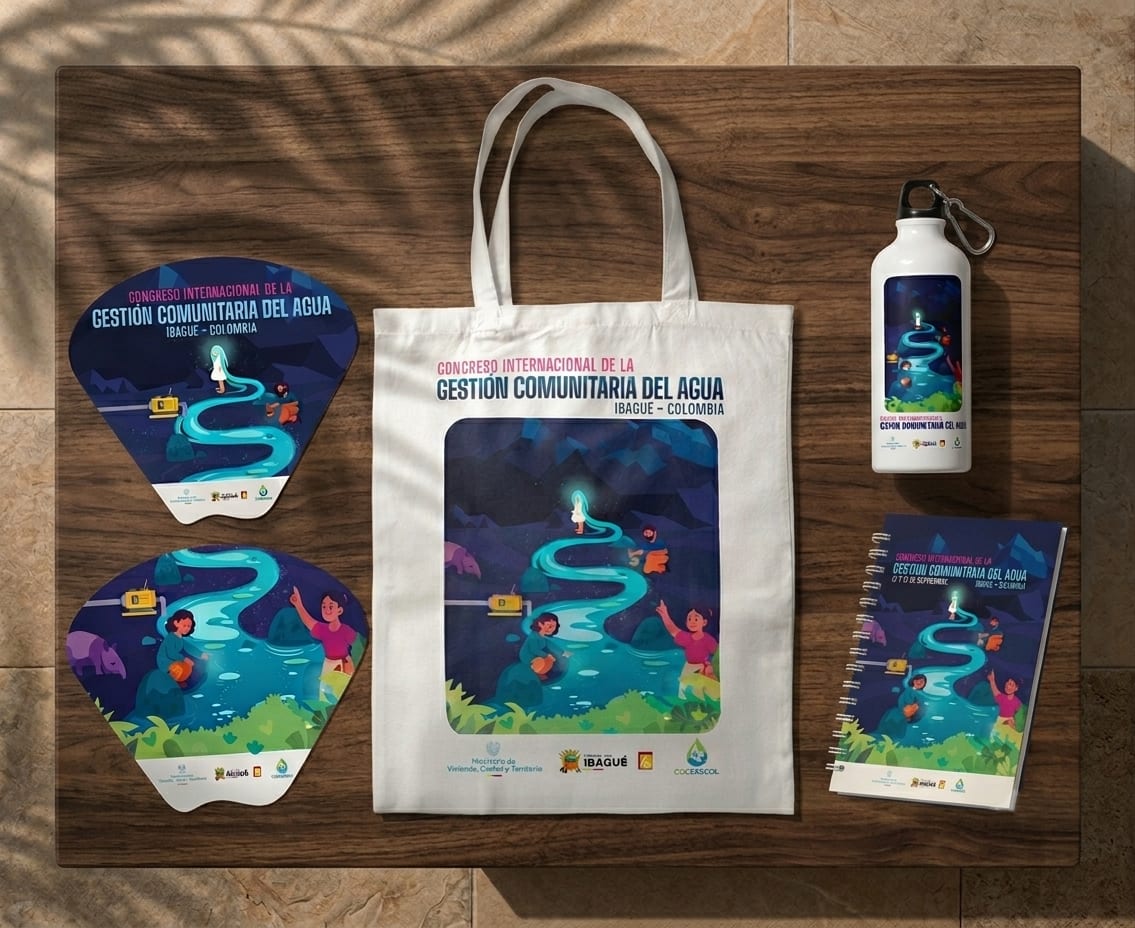 Kit de marca y material POP Congreso del Agua