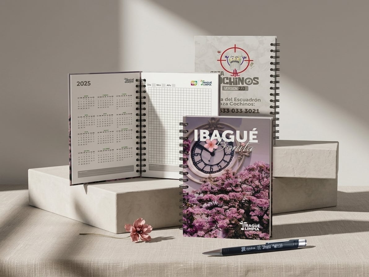 Kit de libreta corporativa y esfero Ibagué Limpia