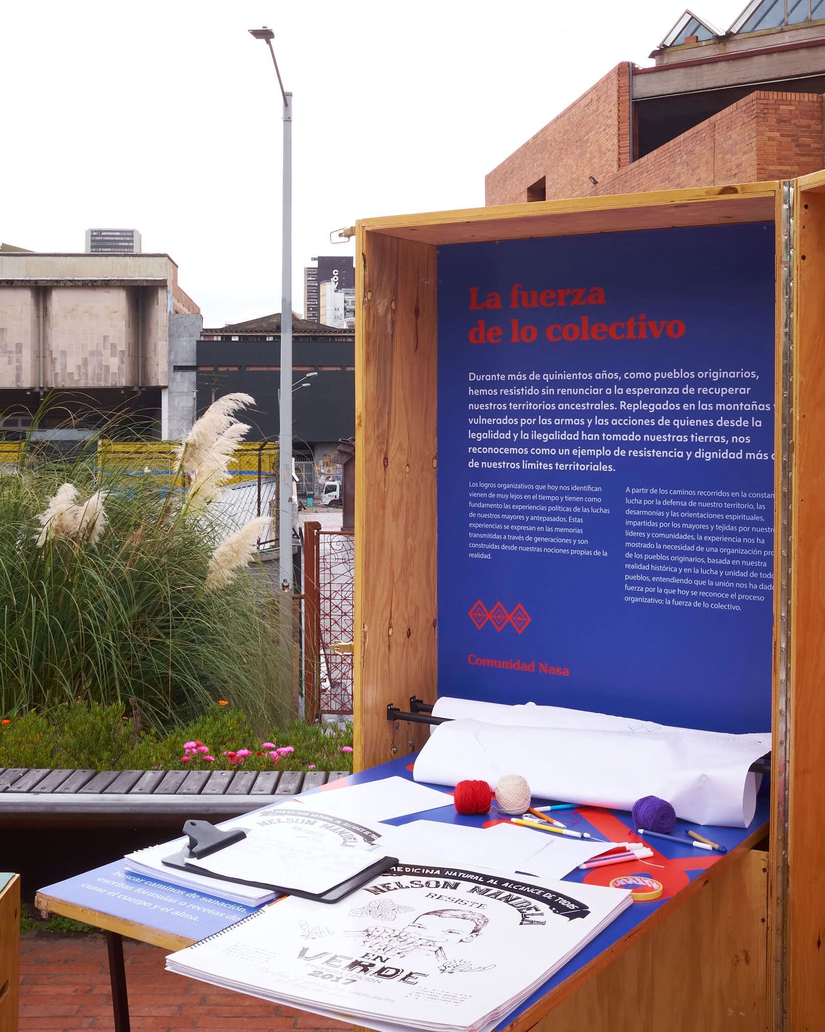 Detalle de módulo expositivo interactivo la fuerza de lo colectivo