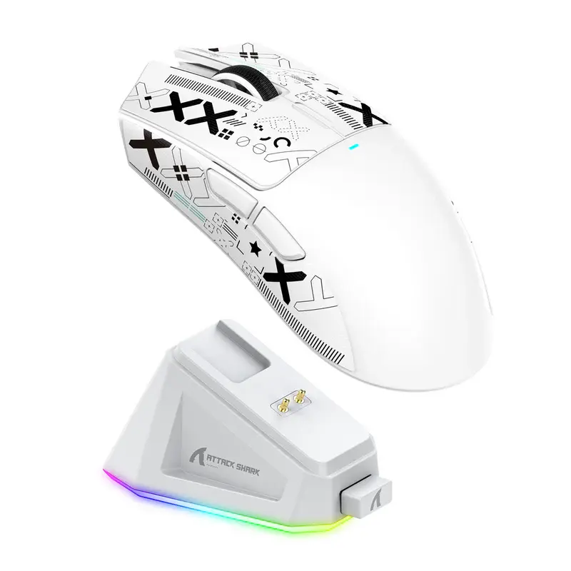 ATTACK SHARK X11 WHITE + CHARGING DOCK image 3