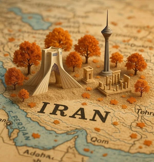 پرامپت نقشه سه‌بعدی و مینیاتوری ایران