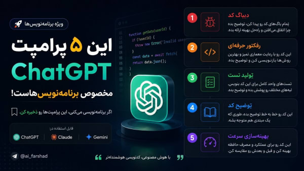 پرامپت مهندس نرم‌افزار ارشد برای بررسی، بهینه‌سازی و تست کد
