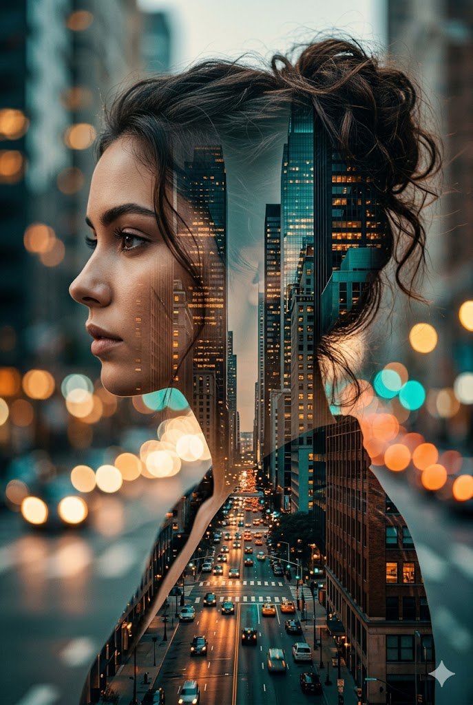 پرتره اکسپوژر دوگانه سینمایی زن