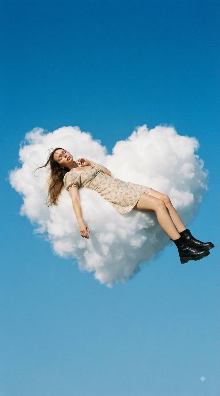 پرتره فشن سوررئال روی ابر