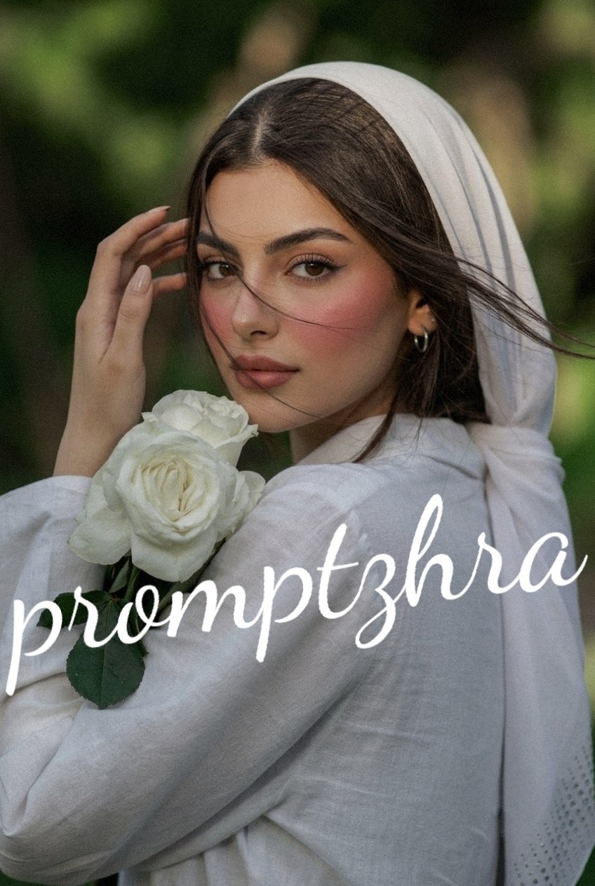 پرتره سینمایی سه چهارم با گل رز